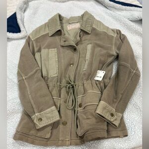 Free People Olive Green Jacket with Drawstring Waist NWT size small